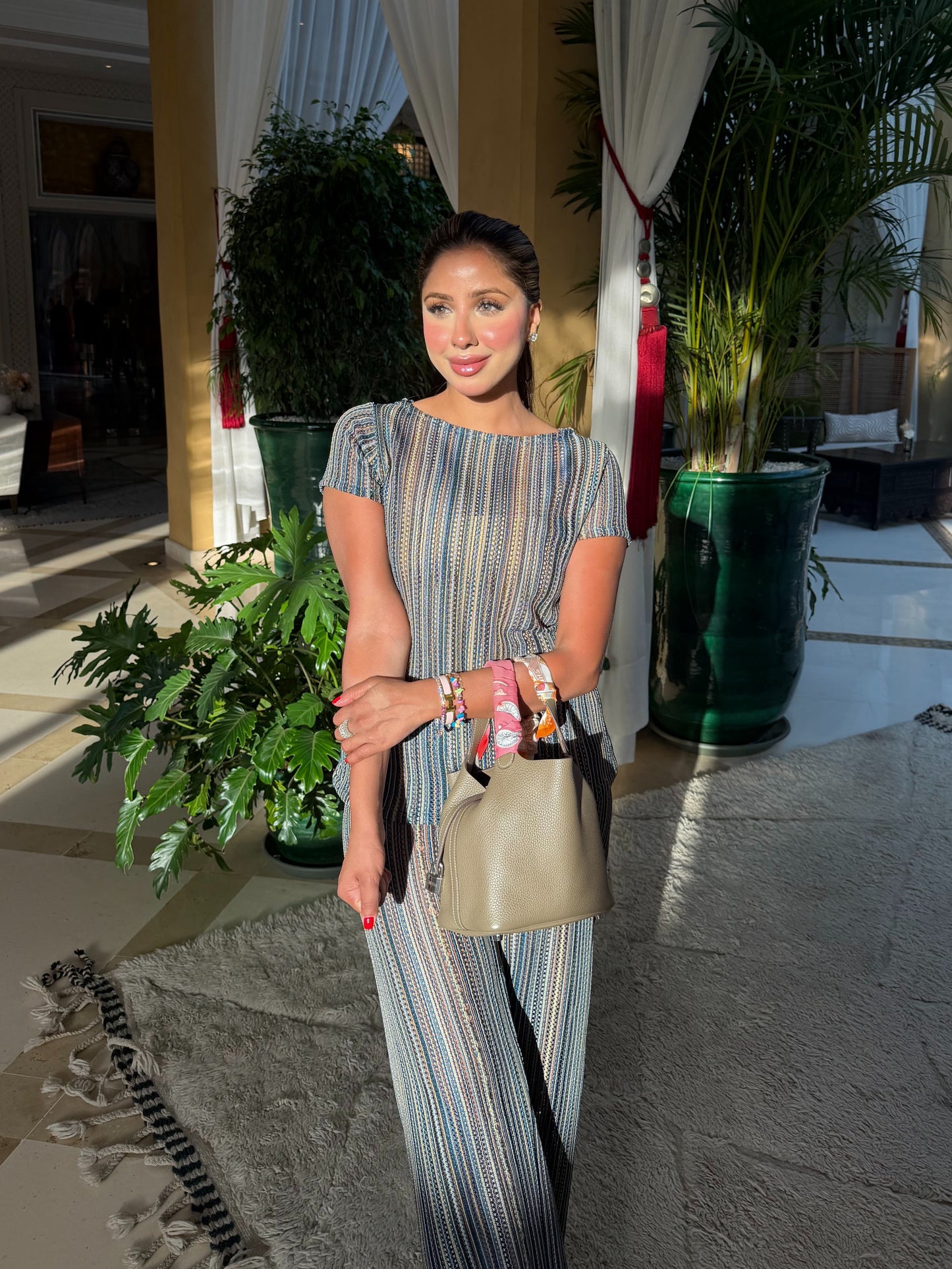 Blue striped co ord set (lined)