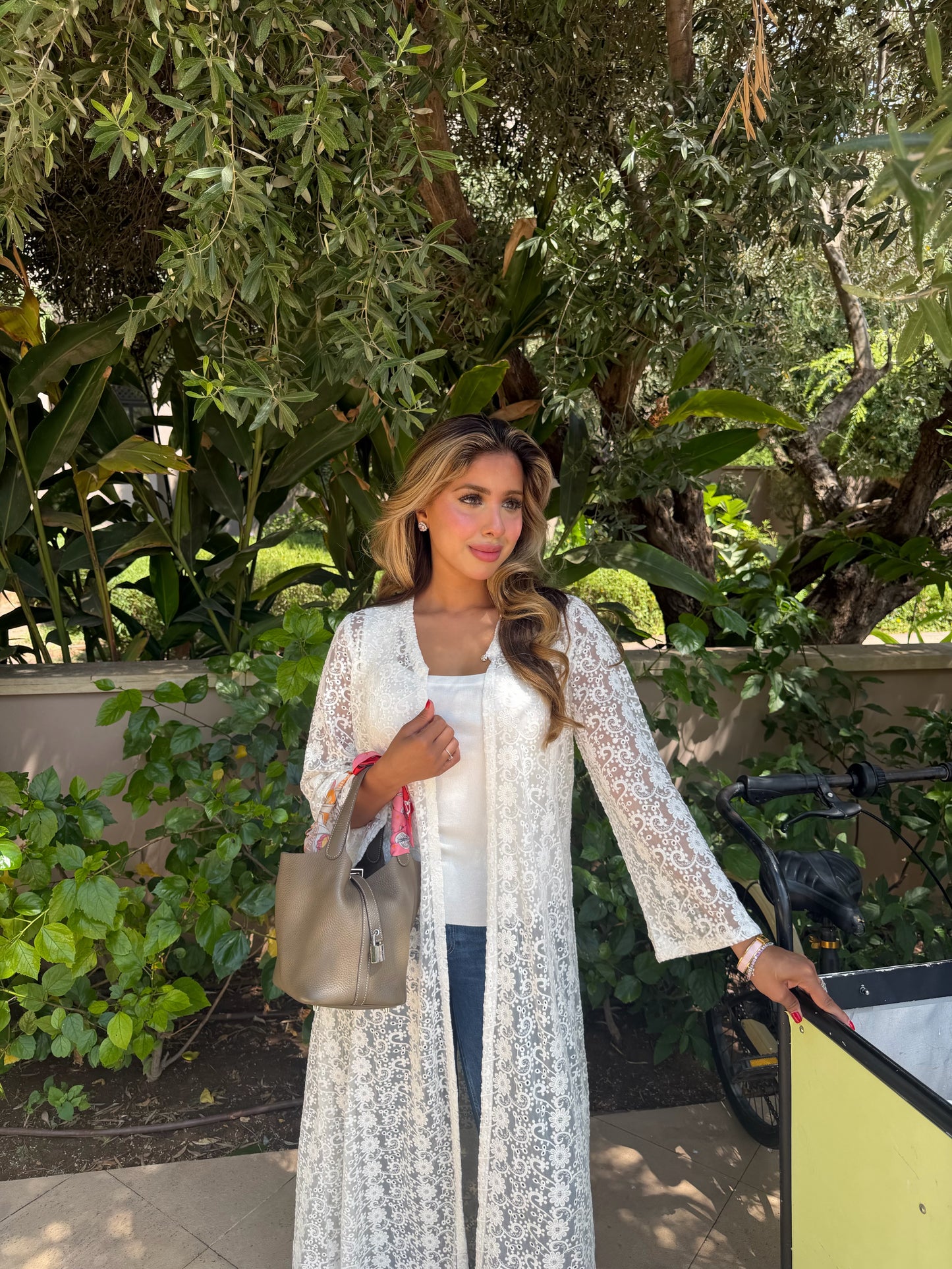 white lace cardigan