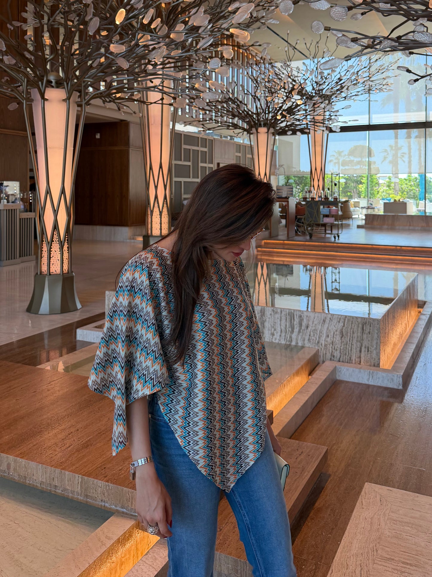 zig zag pattern jersey cape