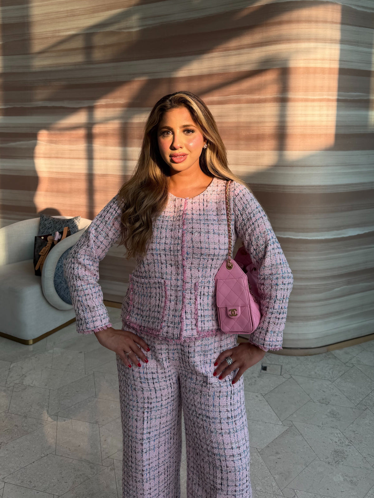 Blush tweed set