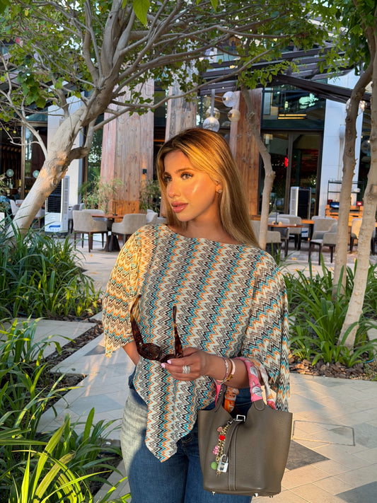 zig zag pattern jersey cape