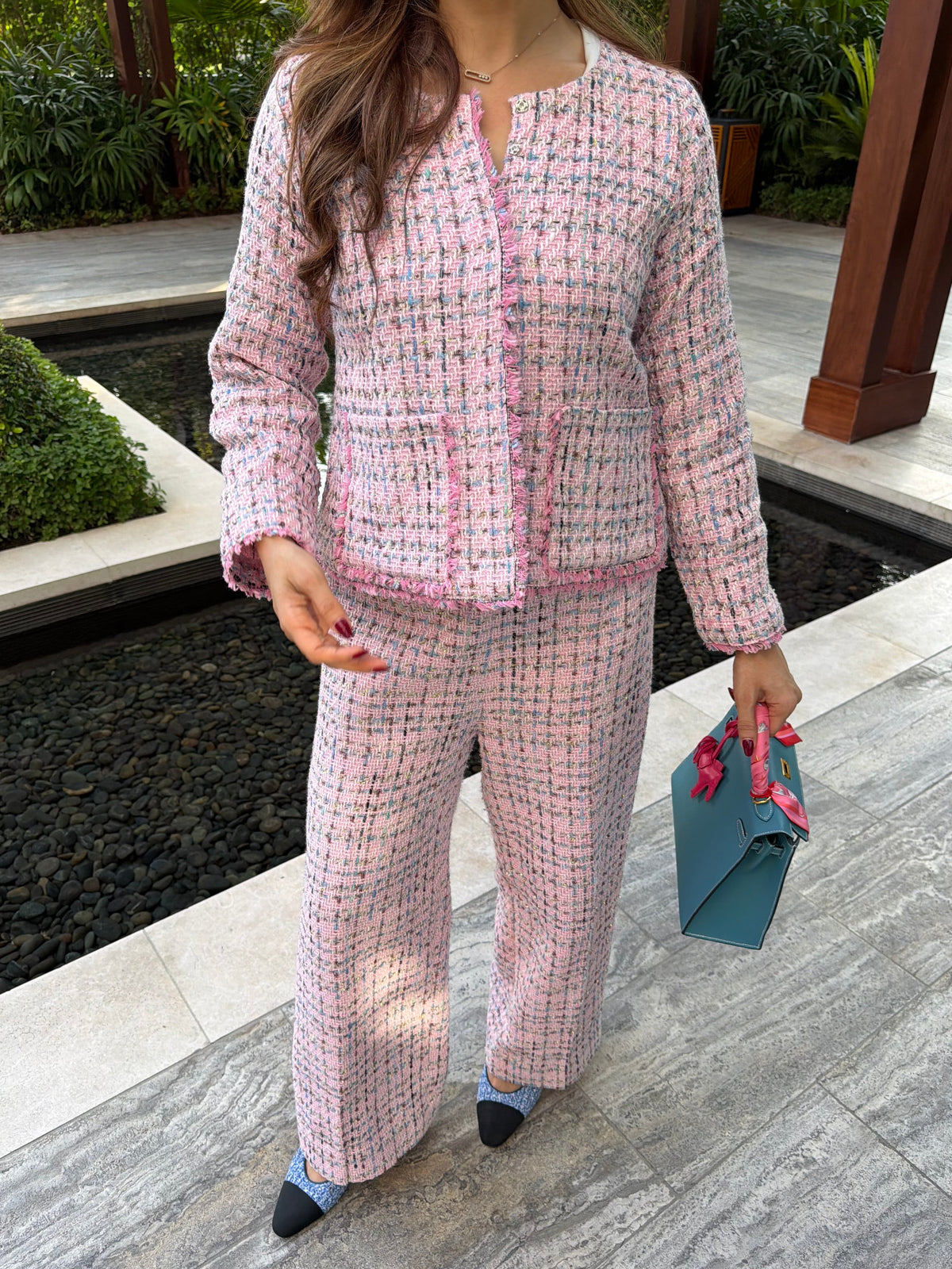 Blush tweed set