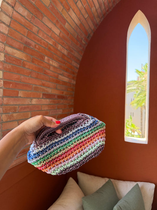 metallic clutch bag
