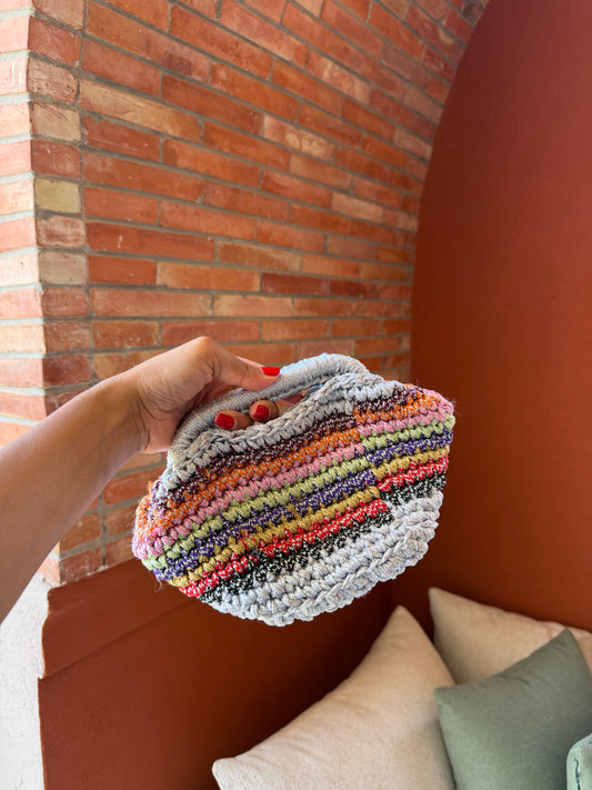 metallic clutch bag