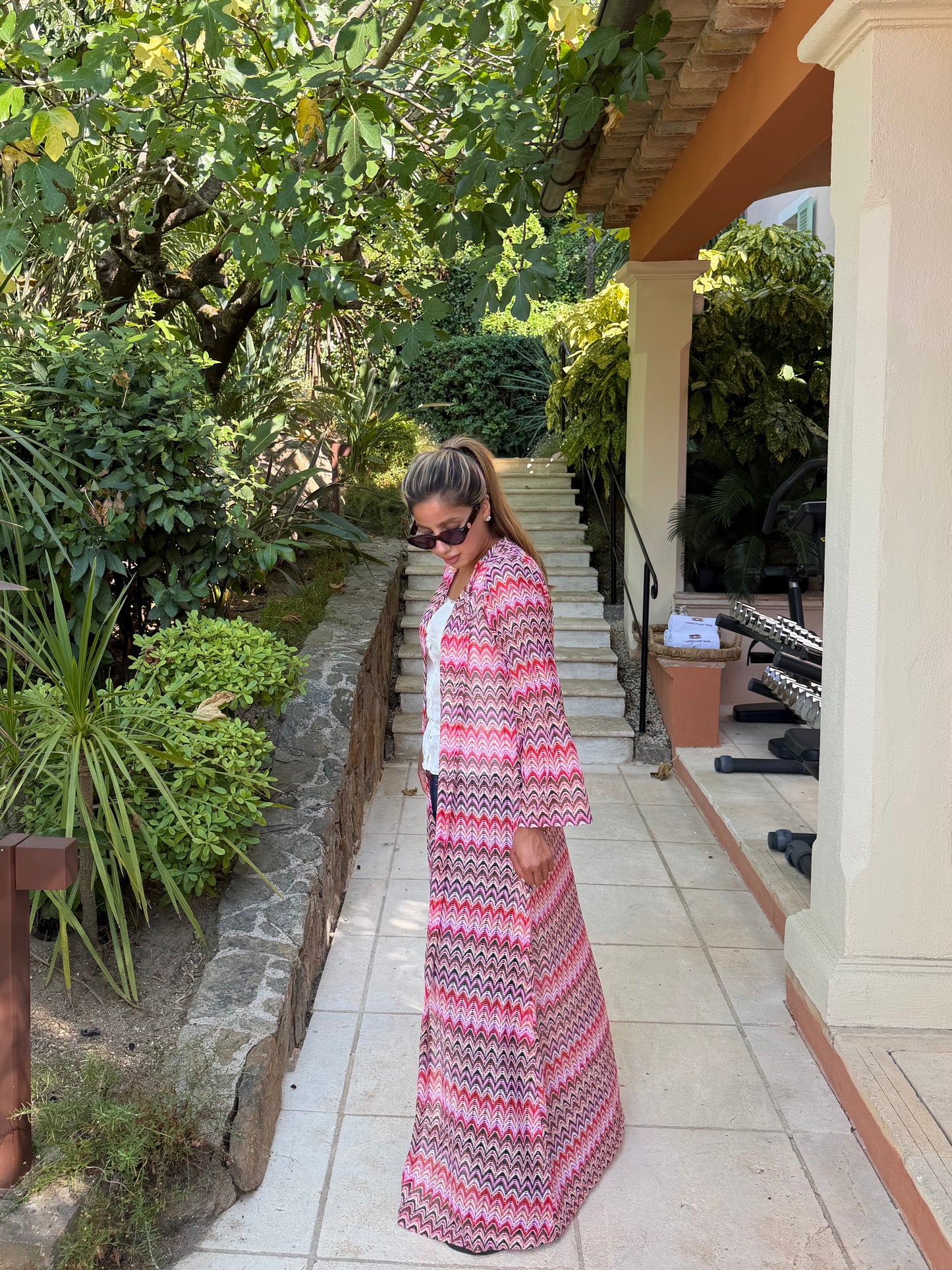 zig zag multicolour knit cardigan