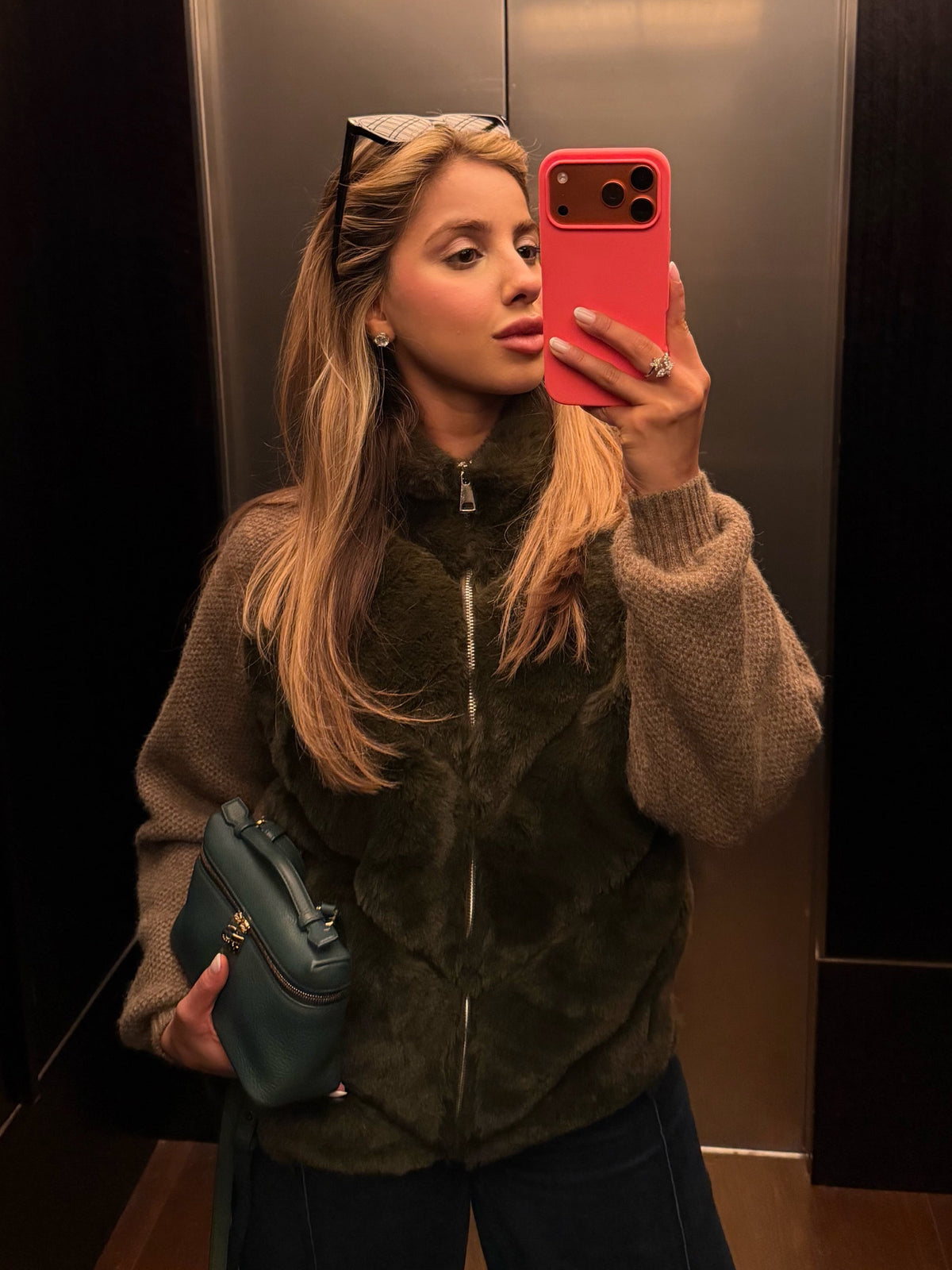 Margot green fur jacket