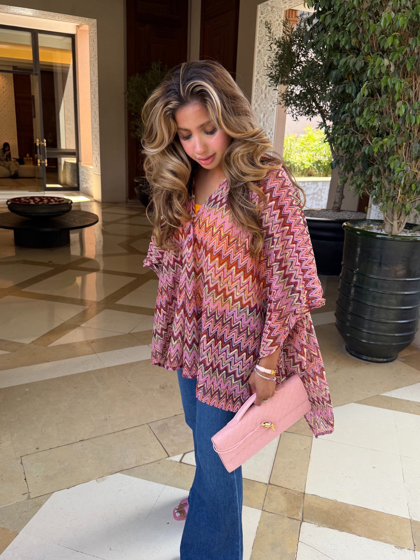 Pink Striped Cape