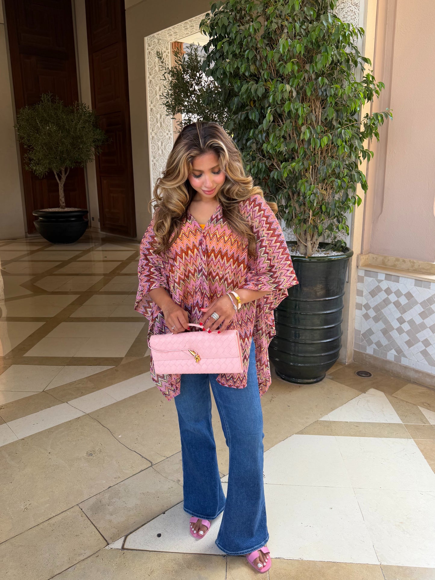 Pink Striped Cape