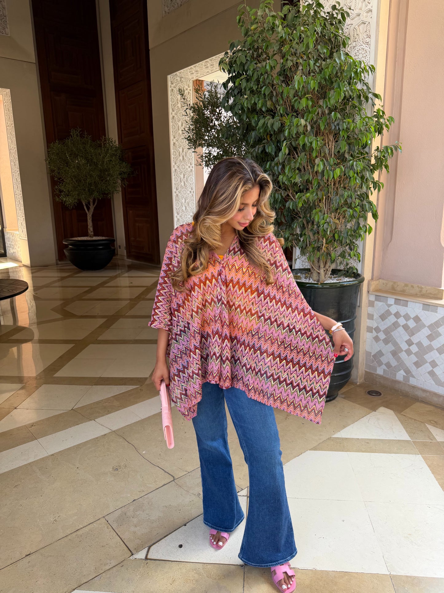 Pink Striped Cape
