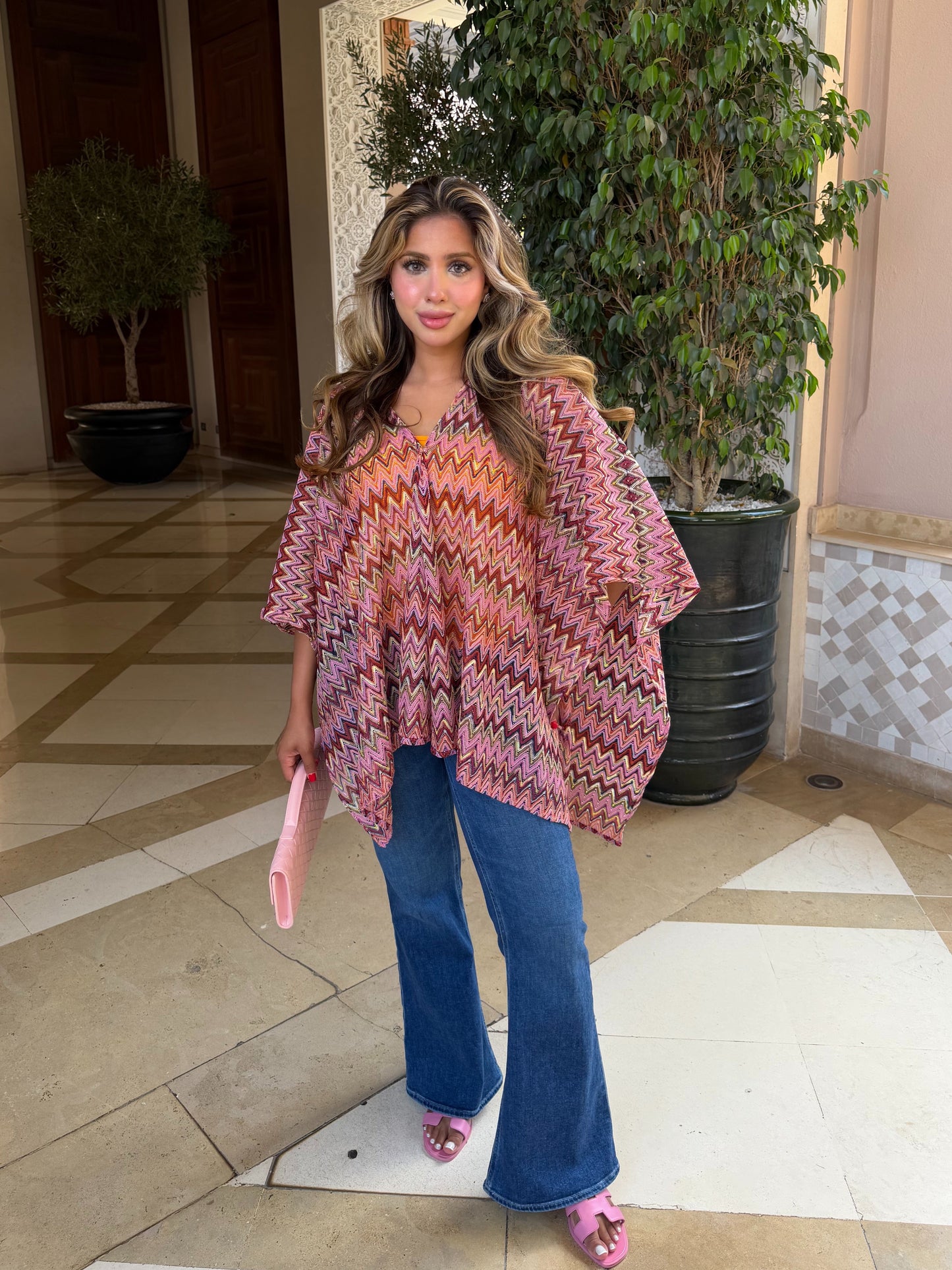 Pink Striped Cape