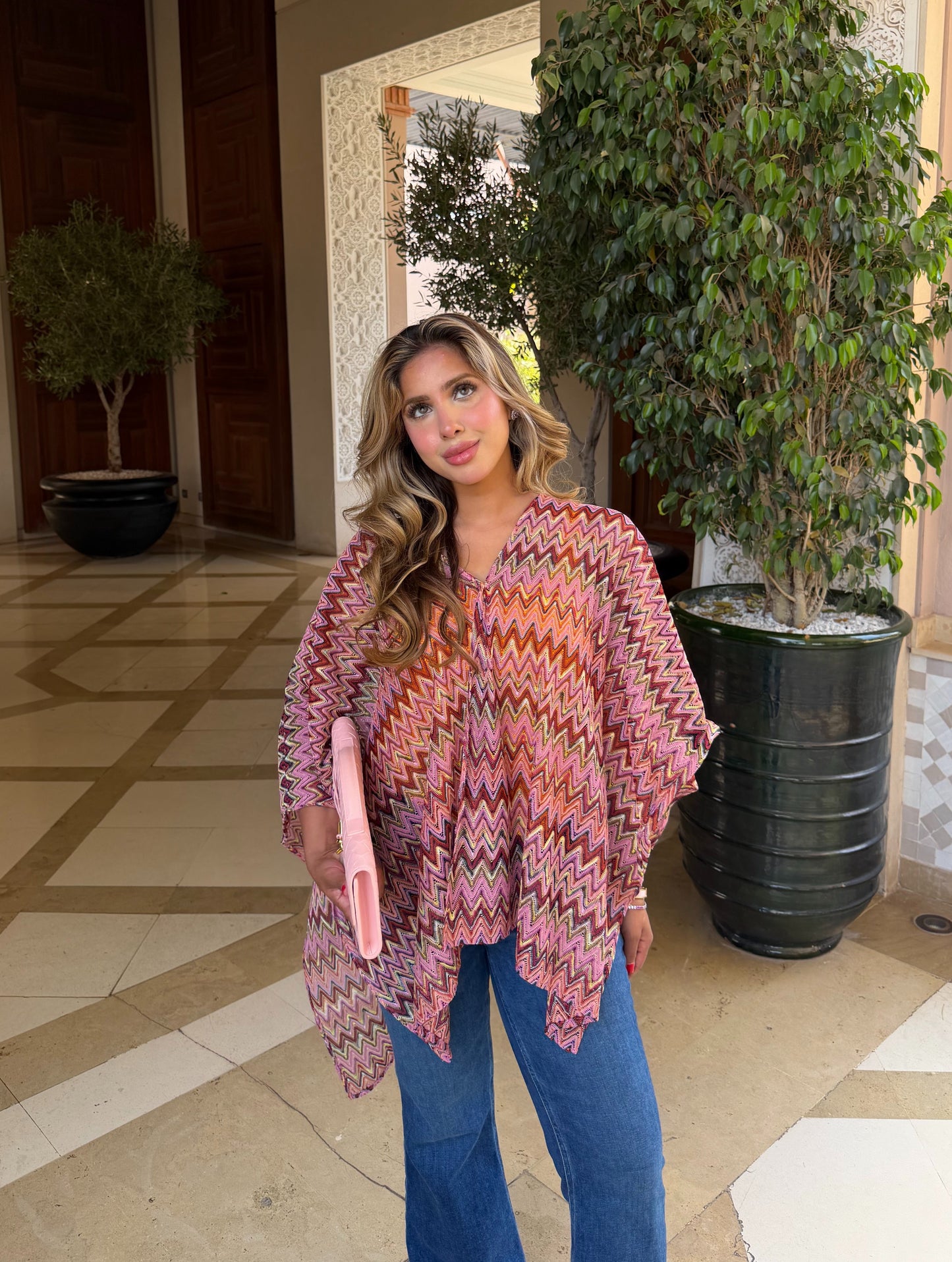Pink Striped Cape